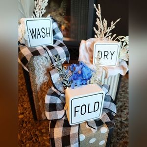 Handcrafted decorative wooden blocks/centerpieces